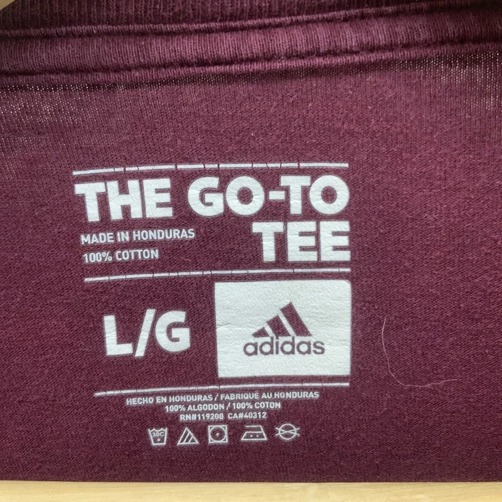Adidas The Go To Tee Mens Sz L Red Maroon‎ Athletic Logo